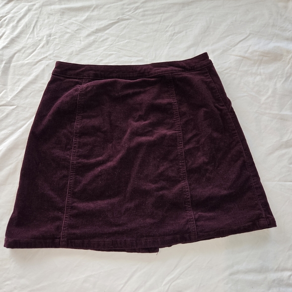 Maurices Deep Purple Button-Front Mini Skirt - Picture 2 of 4